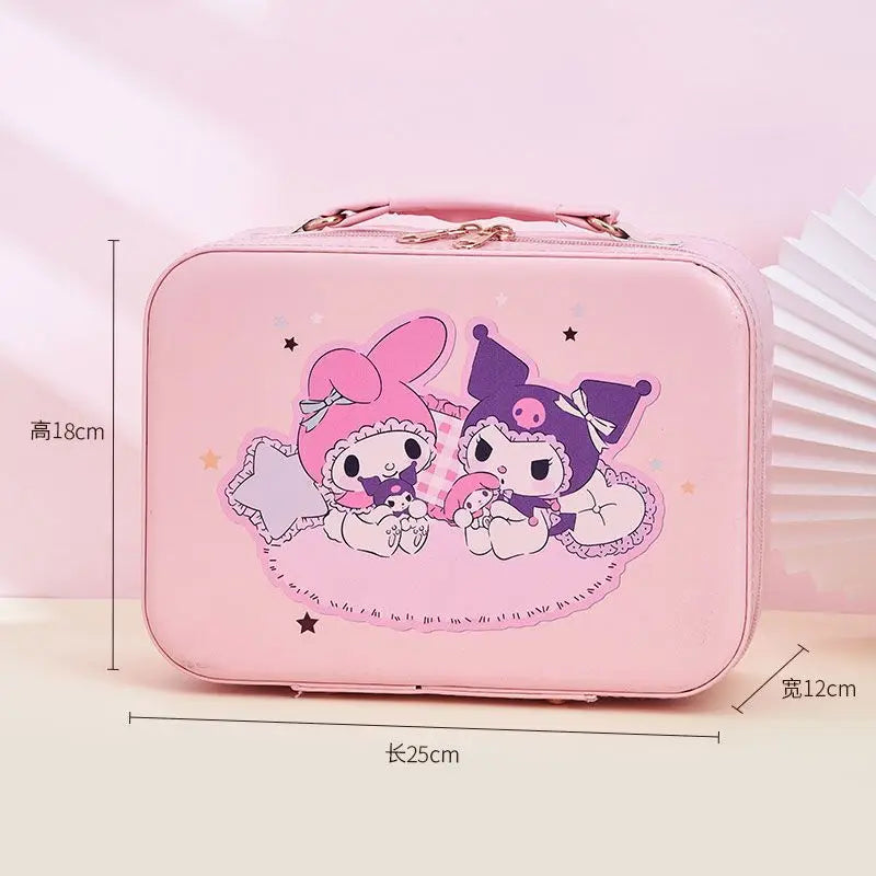 Sanrio Kawaii Makeup Bag with Mirror – Extra Large PU Leather