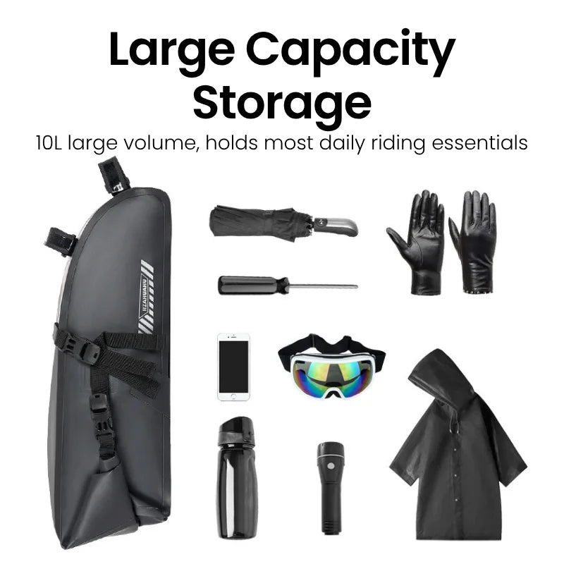 Waterproof Bike Saddle Bag 10L – MTB & Road Rear Seat Storage