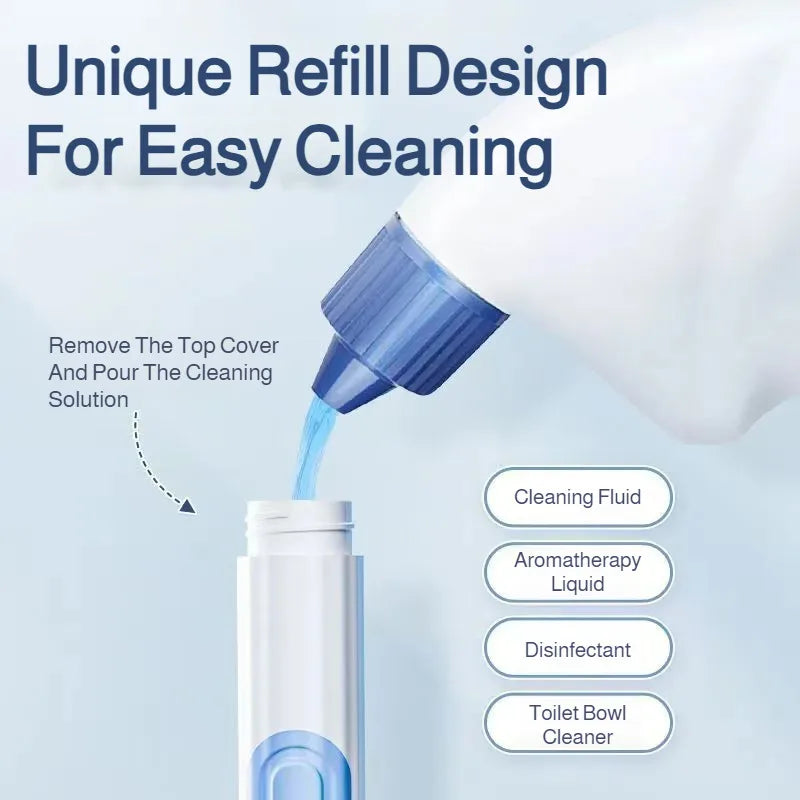 Silicone Toilet Brush with Suction Cup Base & Liquid Fill