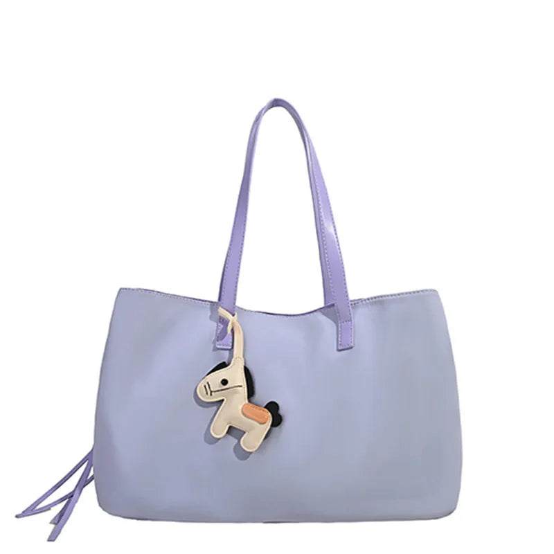 Nixie Large Capacity Textured Faux Leather Tote Bag for Women