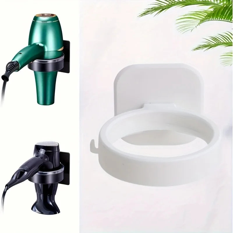 Wall-Mounted Hair Dryer Holder & Bathroom Beauty Organizer