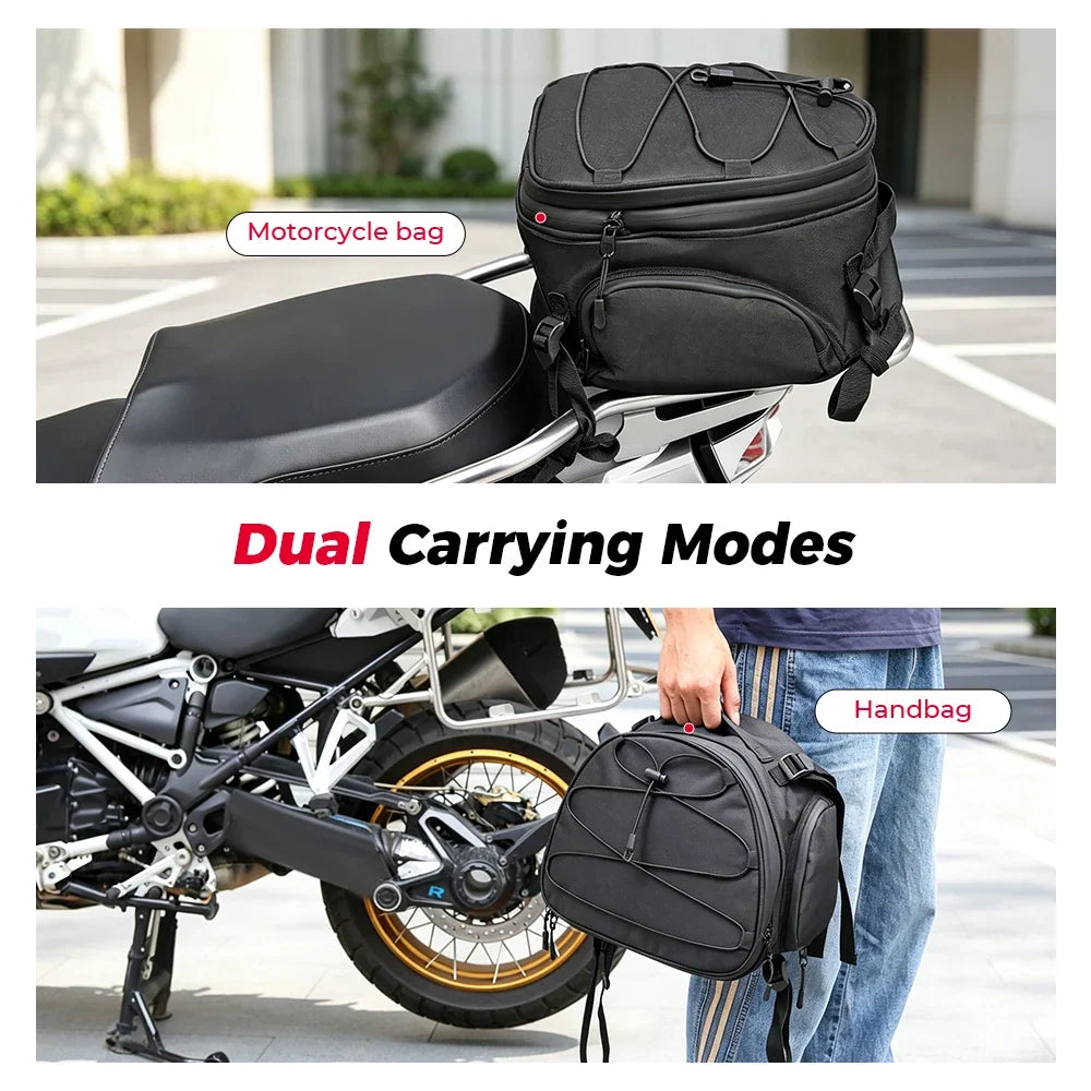 KEMIMOTO Motorcycle Tail Bag – Waterproof Expandable Rear Bag
