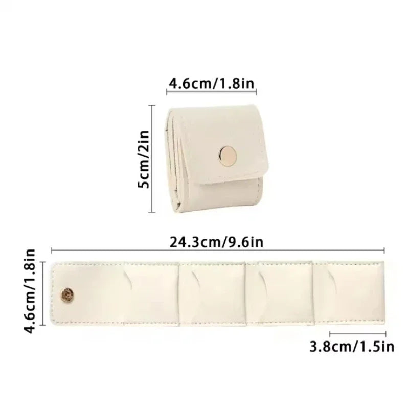 4-Compartment Portable Mini Travel Jewelry Organizer Bag