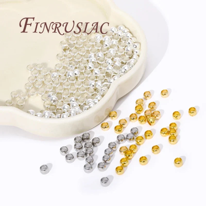 18K Gold Plated Crimp Beads 2mm–4mm | Stopper Spacer Findings