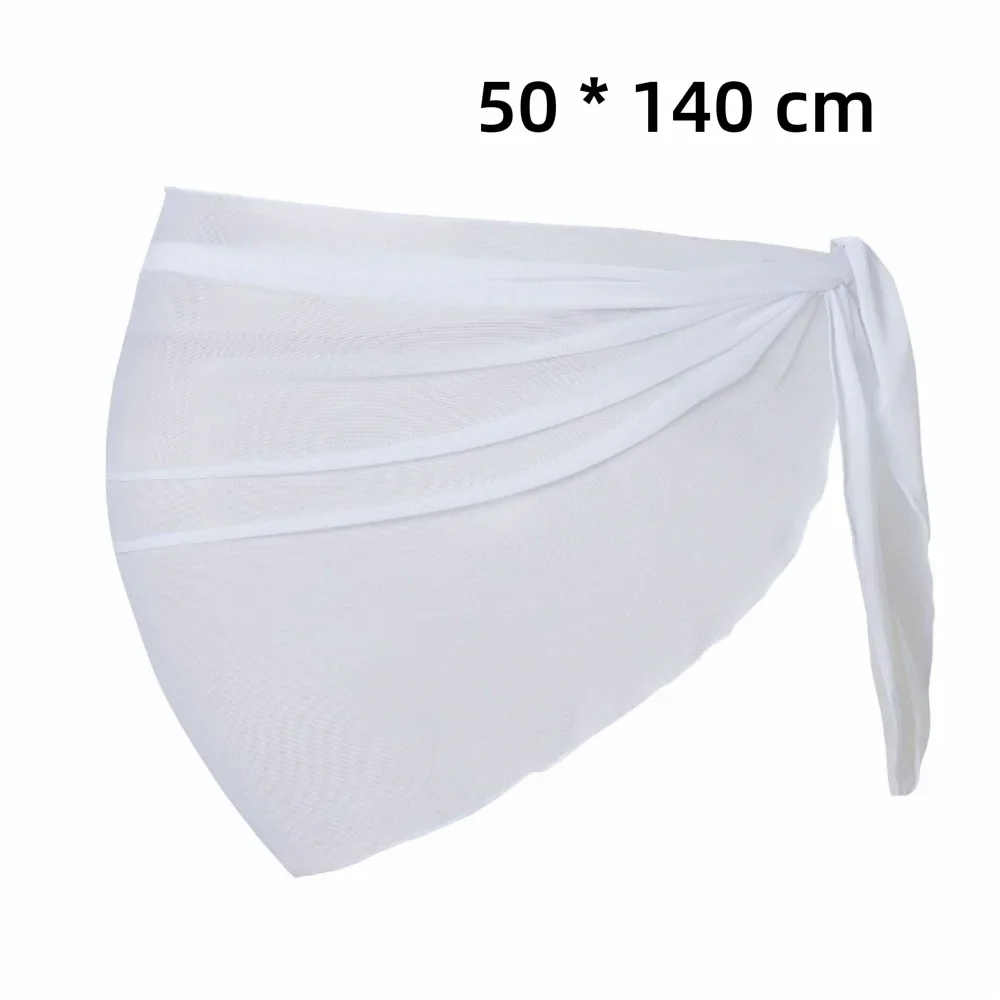 Sheer Chiffon Swimsuit Cover-Up Short Skirt | Lace-Up Wrap