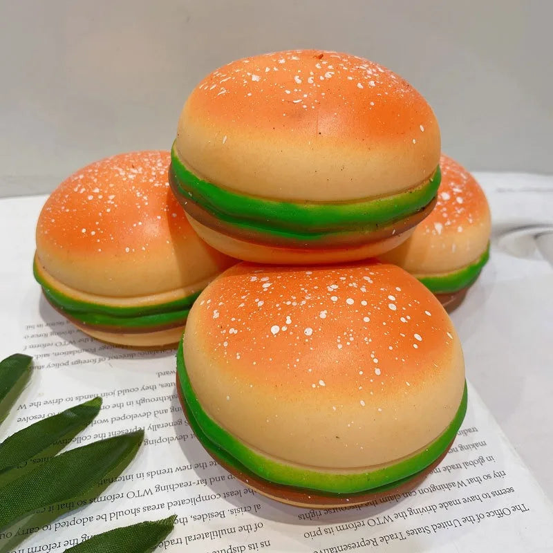 Burger Squishy Slow Rebound Fidget Squeeze Toy – Soft PU Foam