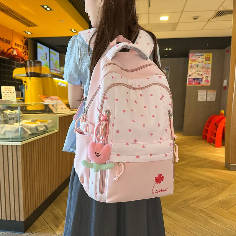 Four-Leaf Clover Backpack Women – Large Lightweight School Bag