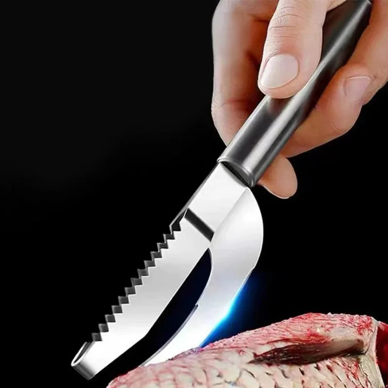 2-in-1 Stainless Steel Fish Scaler & Cutter Kitchen Tool
