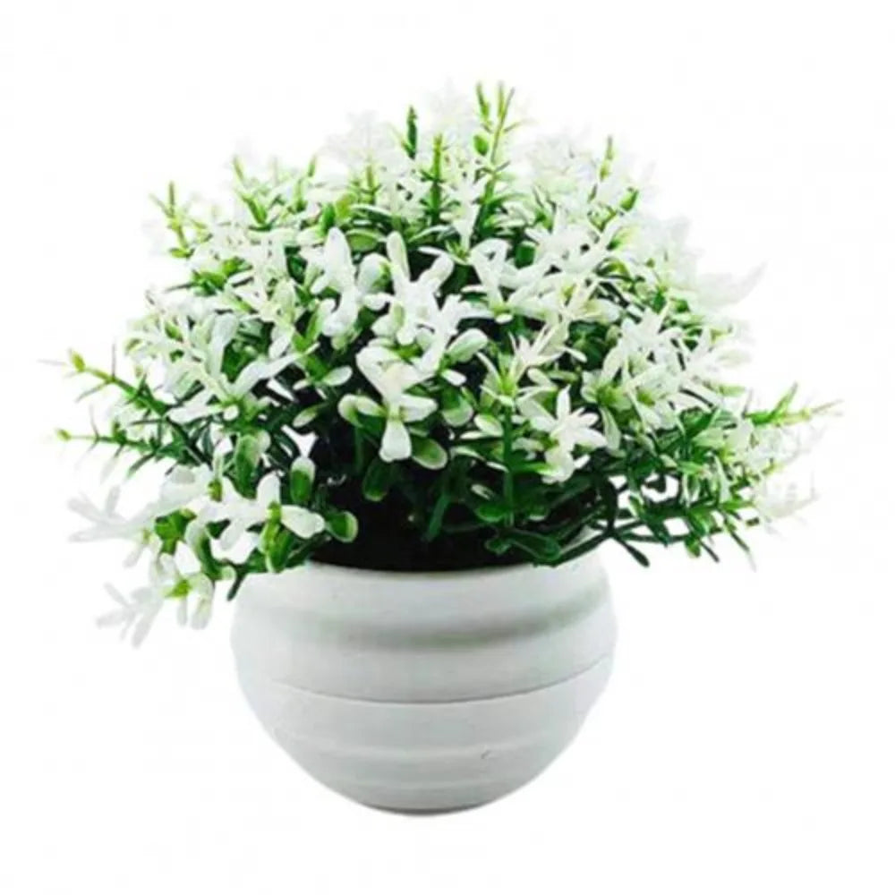 Pink Artificial Potted Flower – Plastic Bonsai Indoor Décor