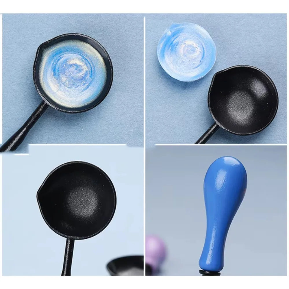 Non-Stick Wax Sealing Spoon with Wood Handle – Reusable