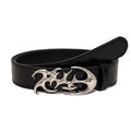 Women's Y2K PU Leather Belt – Smooth Shaped Buckle Black
