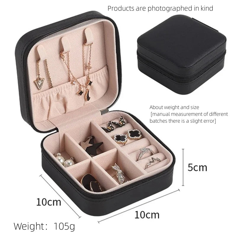 Travel PU Leather Jewelry Box – Single Layer, 3 Colors