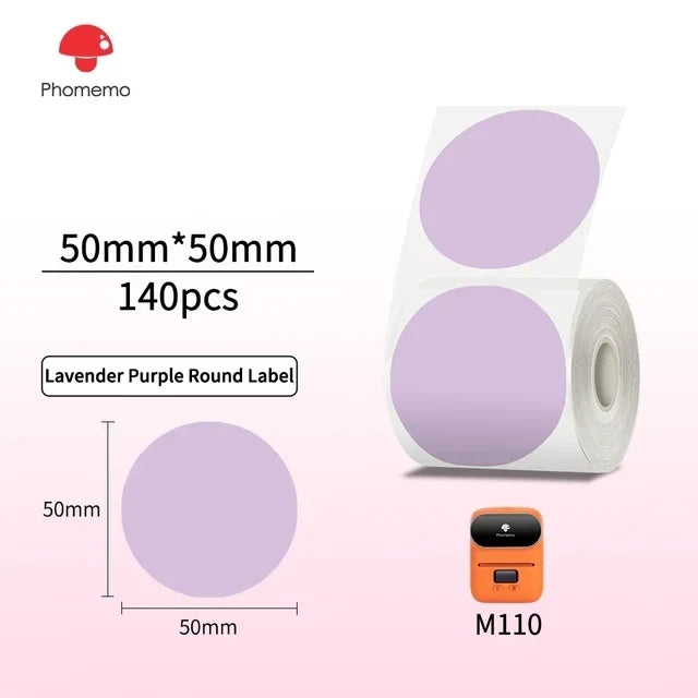 Phomemo M110 M200 M221 Clear Round Thermal Labels 1.57"
