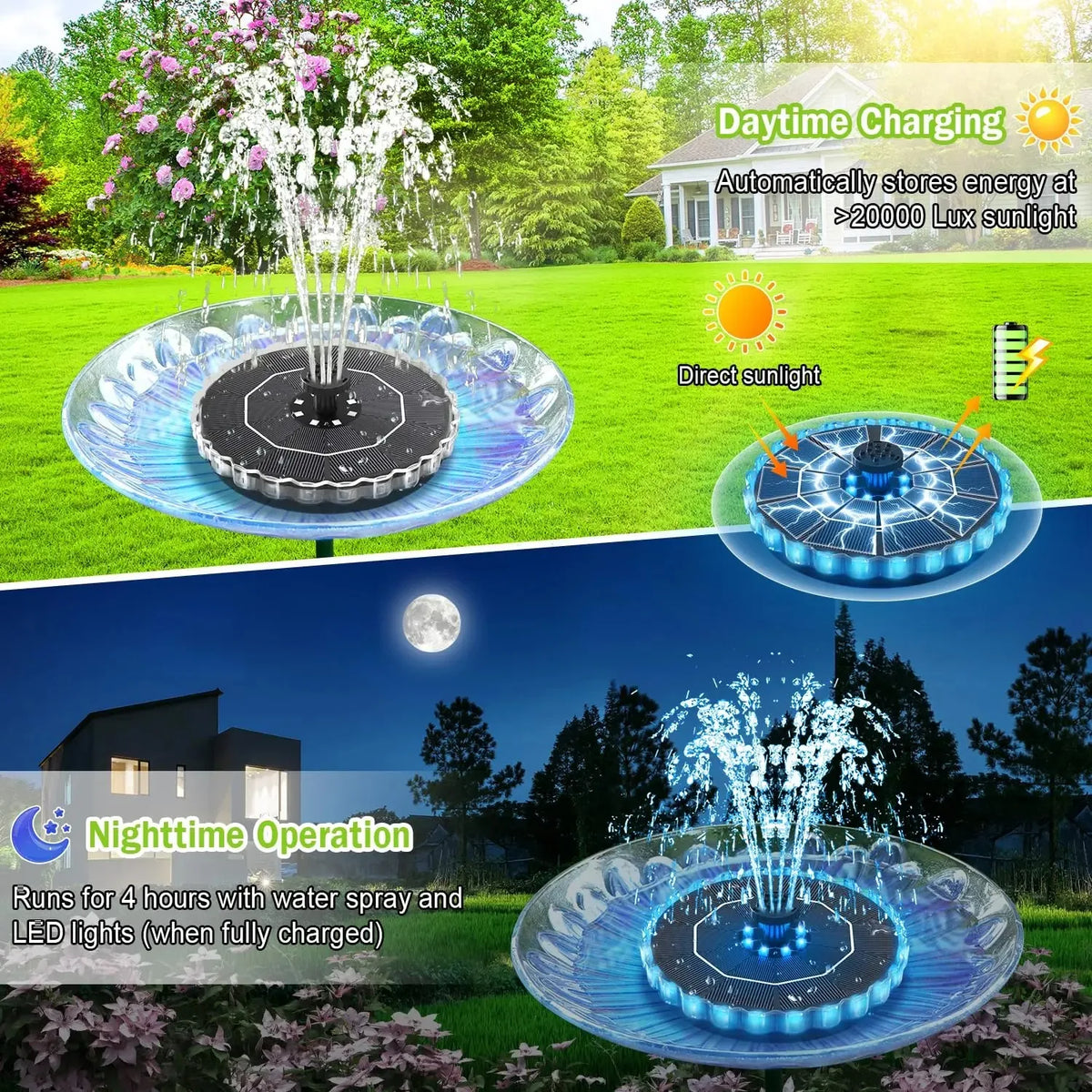 Solar Floating Fountain Pump – Garden Pond Bird Bath Décor