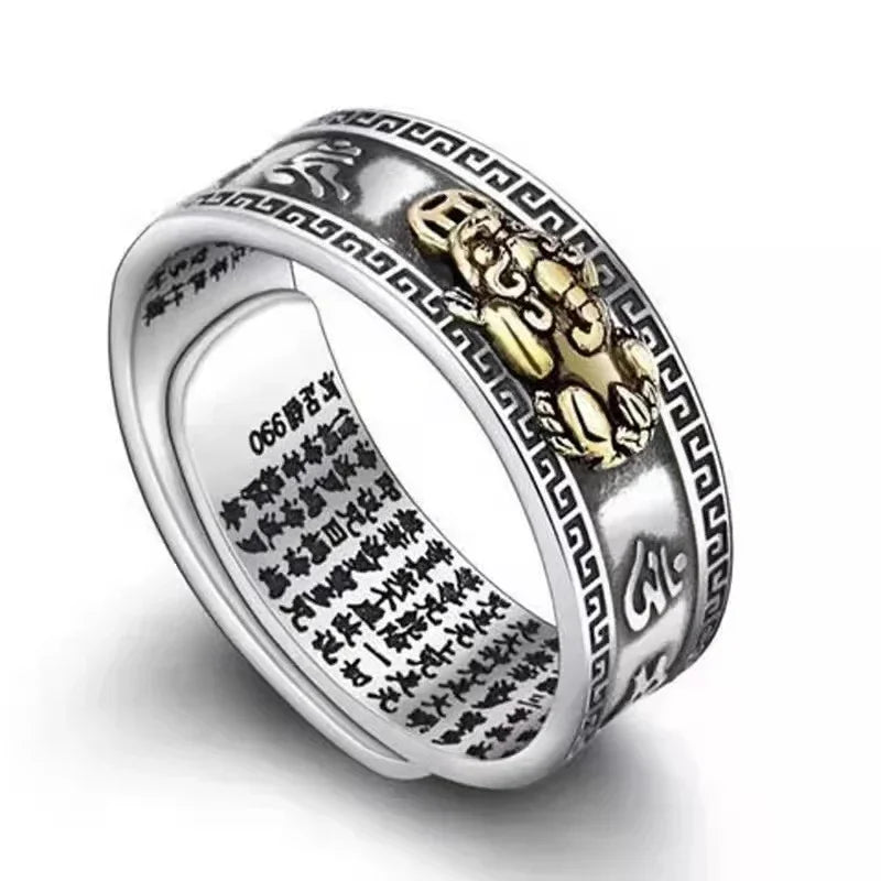Pixiu Feng Shui Statement Ring – Vintage Lucky Ring for Men