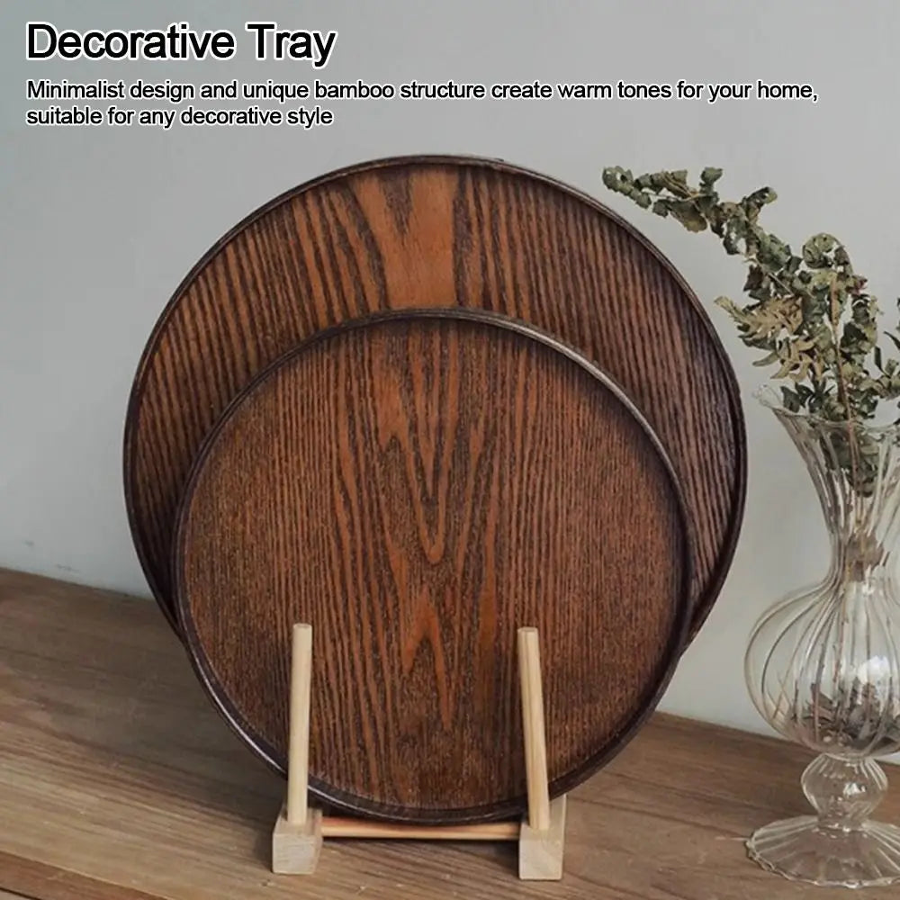 Vintage Round Wooden Serving Tray – 5 Sizes | Home Décor