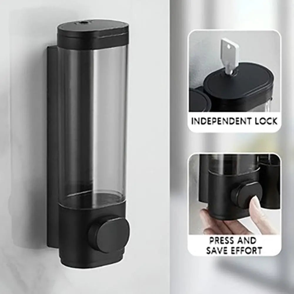 Wall-Mounted Manual Soap Dispenser – ABS Plastic White & Black