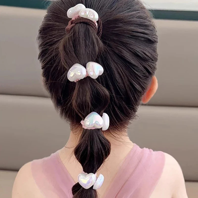 10-Piece Kids Elastic Hair Ties – Star, Heart & Round Styles