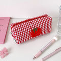 Tomato Embroidery Plaid Makeup Brush Bag & Cosmetic Organizer