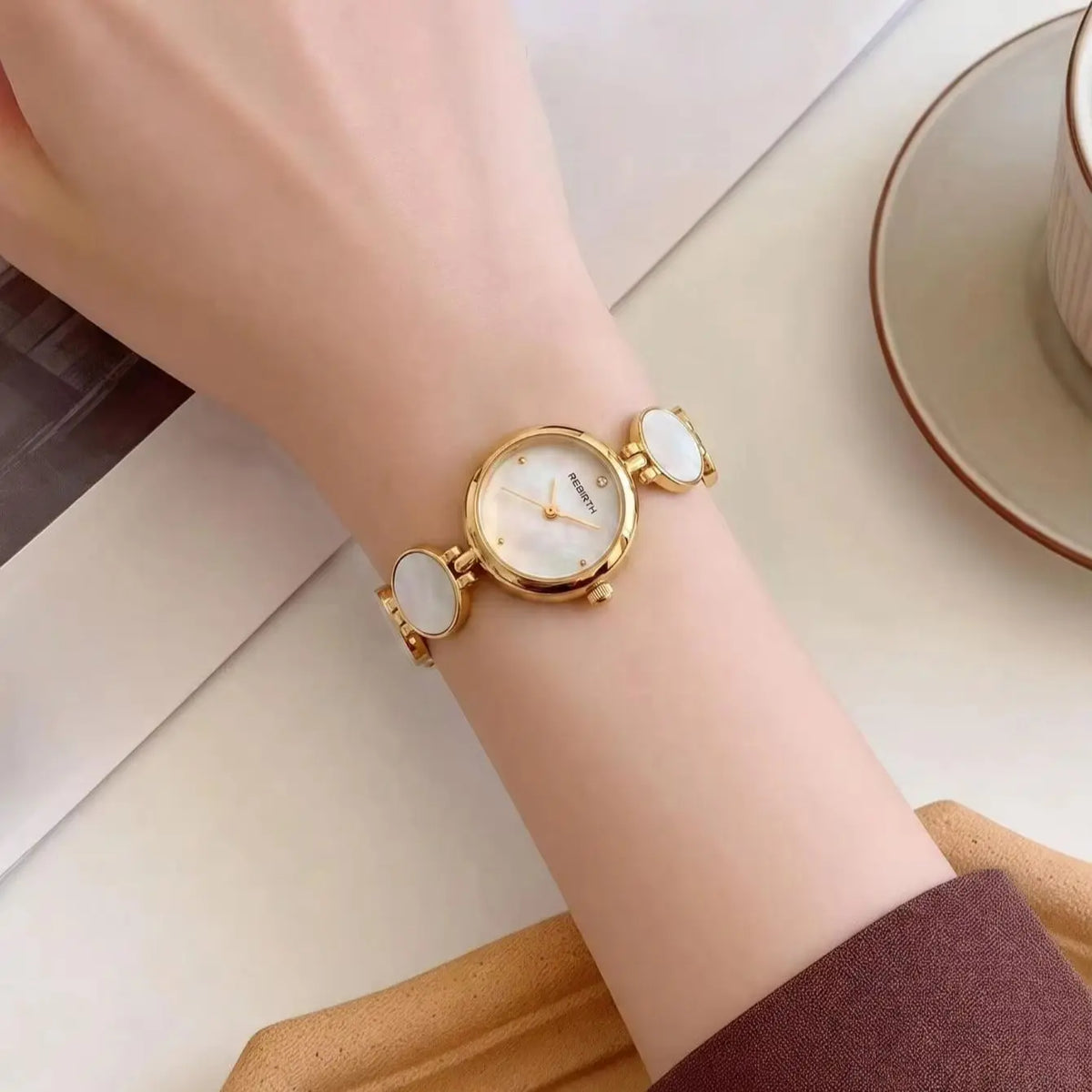 REBIRTH Women's Quartz Watch | Mother-of-Pearl & Diamond Dial