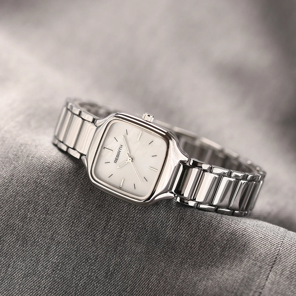 REBIRTH Square Quartz Watch | Stainless Steel, Minimalist