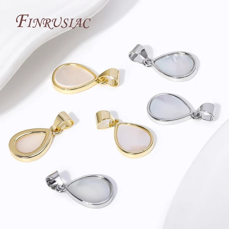 18K Gold Plated Shell Drop Charm Pendants | DIY Jewelry Making