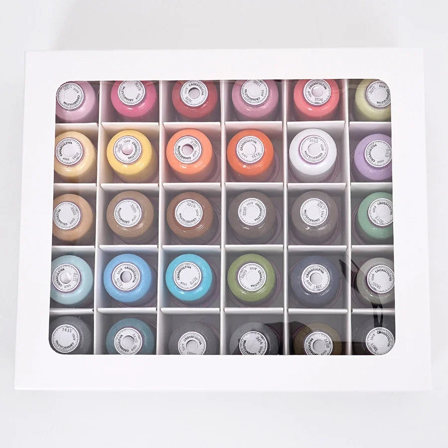 30-Color Embroidery Thread Set – 550 Yds/Spool Polyester