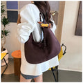 Korean Retro Suede Tote Bag – Large Women's Shoulder Bag | Nixie