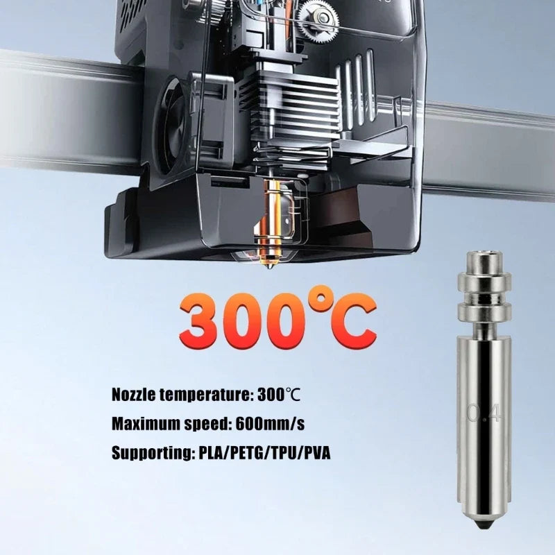 Hardened Steel 3D Printer Nozzle Set – 4 Diameters (0.25–0.8mm)