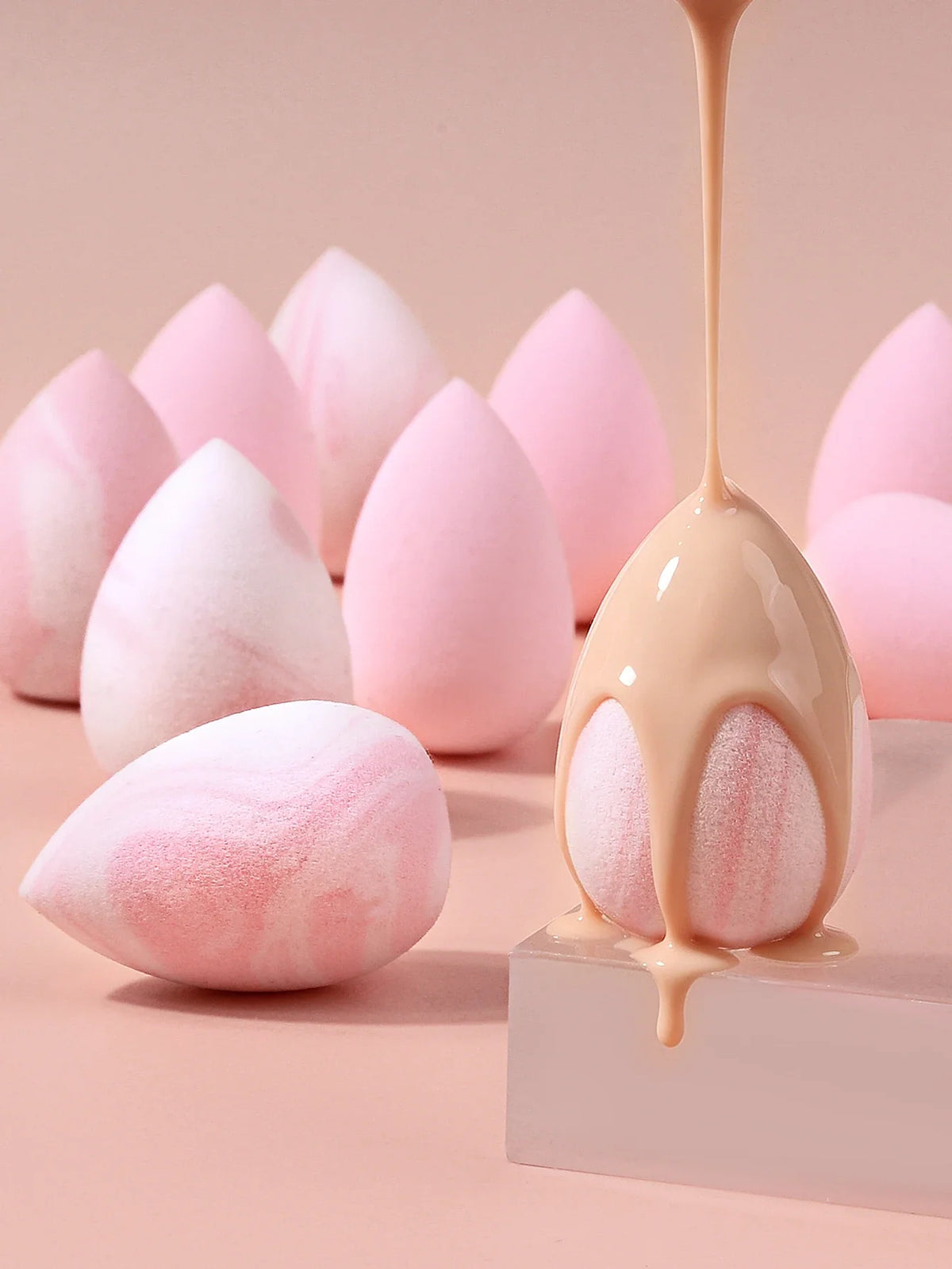 Mini Pink Beauty Sponges 10-Pack – Blend Foundation & Powder
