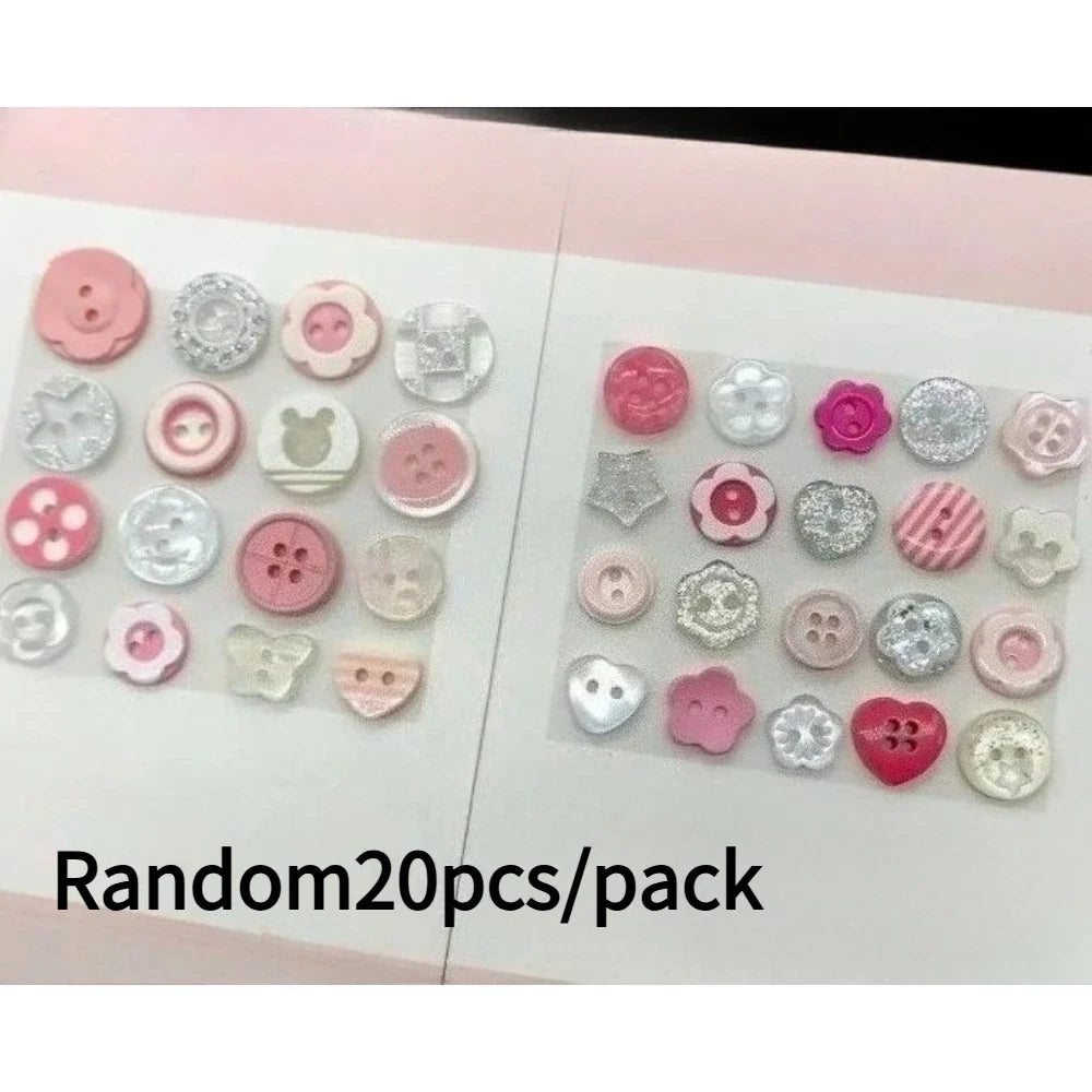 20pcs Winter Snowflake Resin Buttons Blind Box – DIY Craft