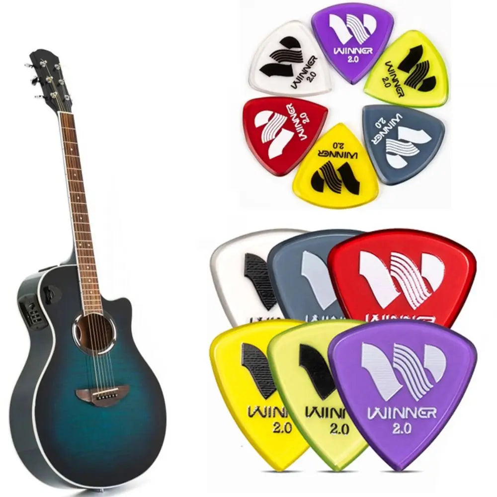 Winner 2.0mm Thick Guitar Picks | Anti-Slip Triangular – 6 Pack