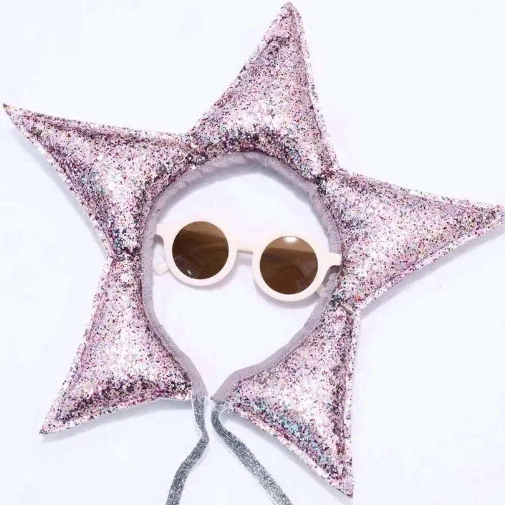 Glittered Star Baby Headband – Soft Nylon Toddler Hair Accessory