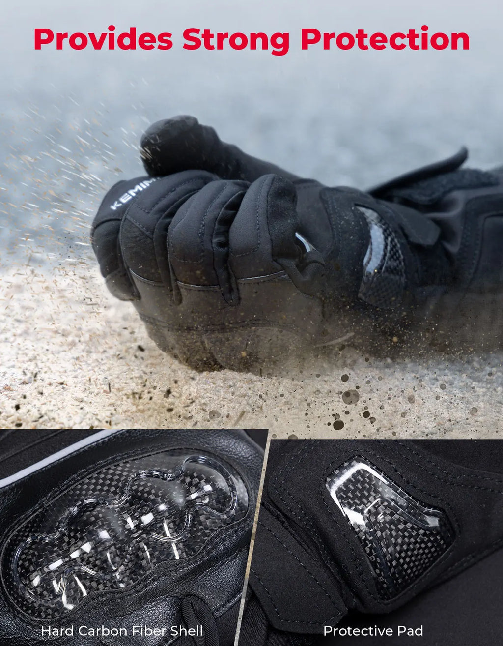 KEMIMOTO Winter Motorcycle Gloves – Waterproof Touchscreen