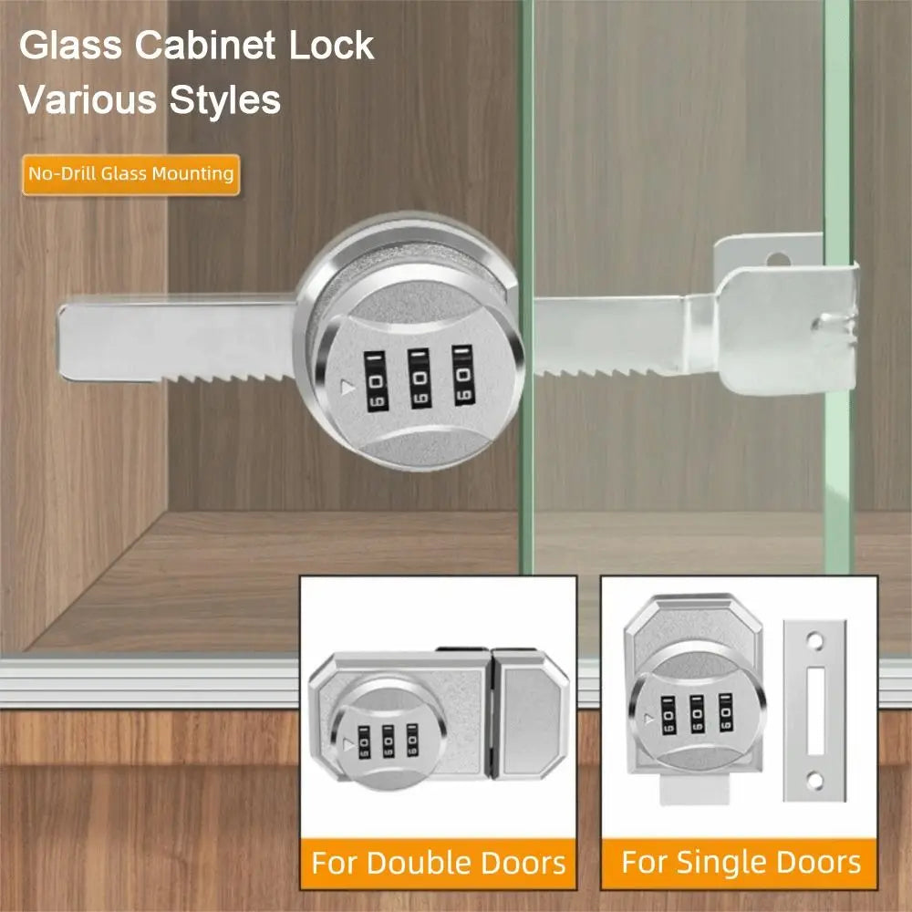 Zinc Alloy Combination Lock for Glass Doors & Cabinets