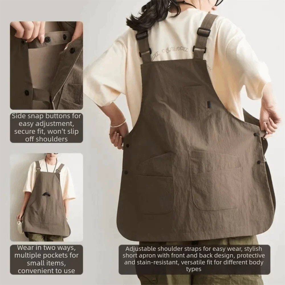 Double-Sided Cotton Kitchen Apron – Unisex Adjustable Chef Apron