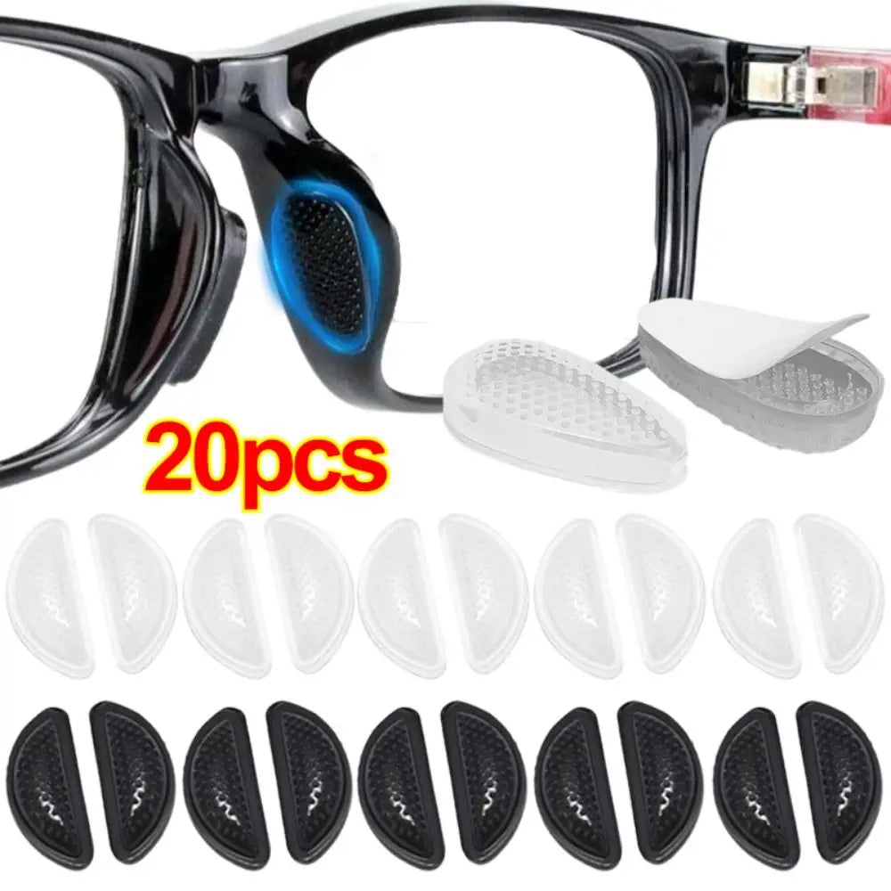 10 Pairs Silicone Glasses Nose Pads – Anti-Slip Adhesive Support