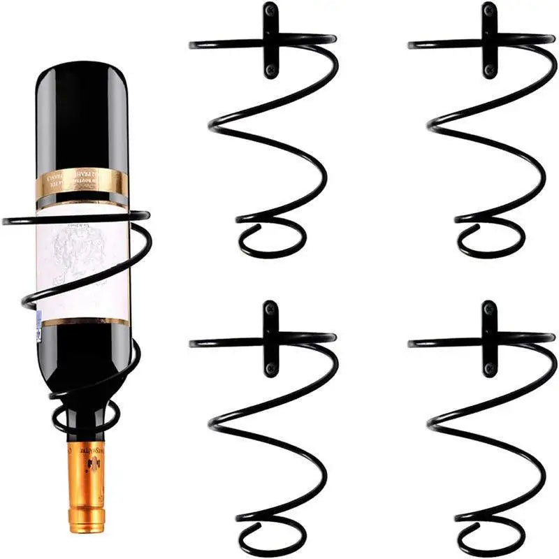 Spiral Wall Mount Wine Bottle Rack – Iron Display Storage