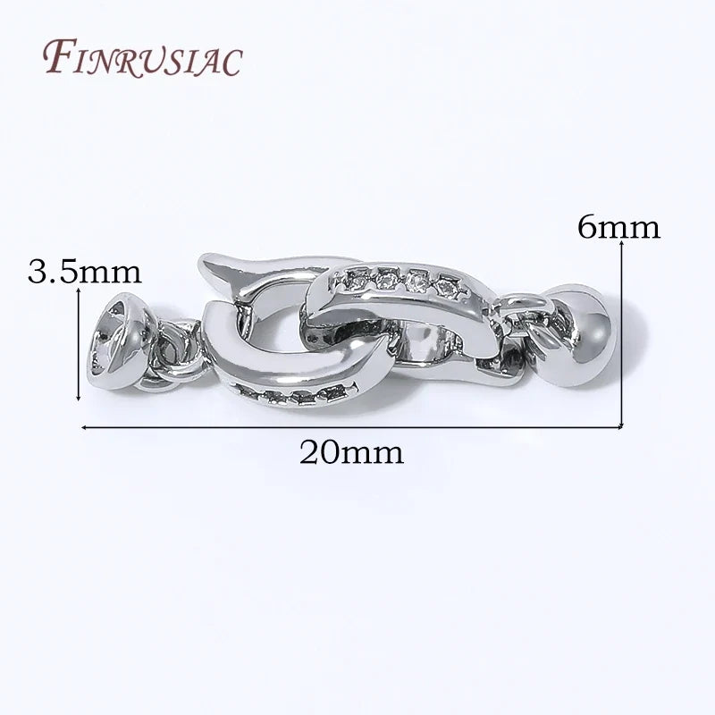 18K Gold Plated Twisted Rope Crystal Rhinestone Jewelry Clasp
