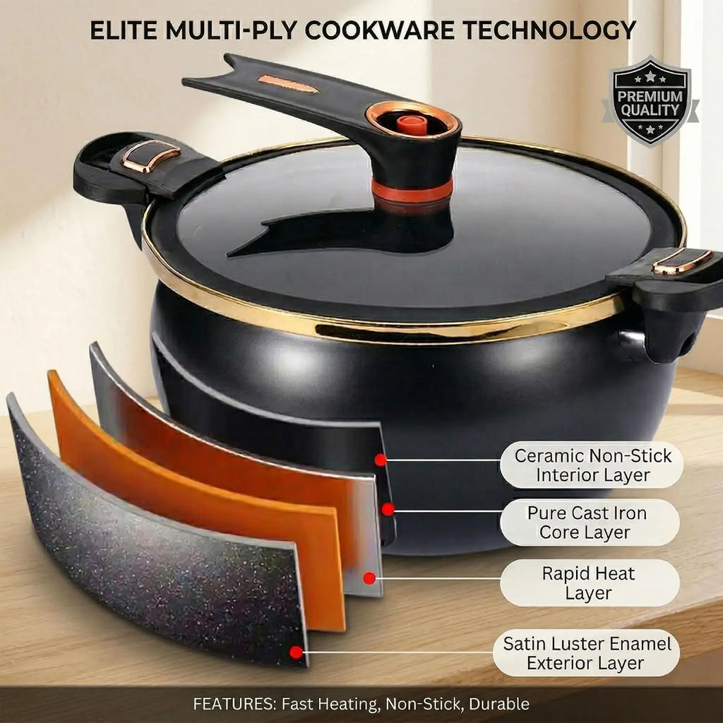 FEB.WIND 8L Cast Iron Ceramic Soup Pot – Gas & Induction