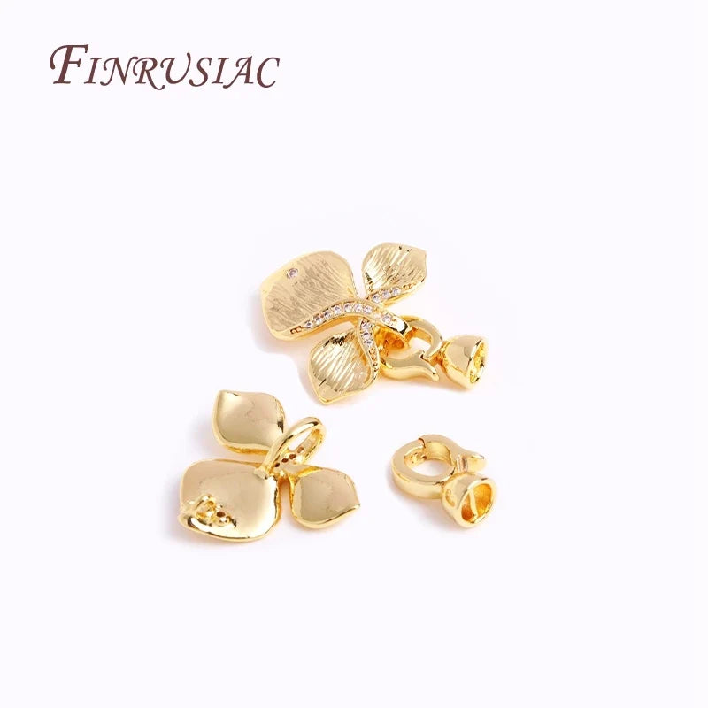 18K Gold Plated Zircon Bead Clasp | DIY Necklace Jewelry