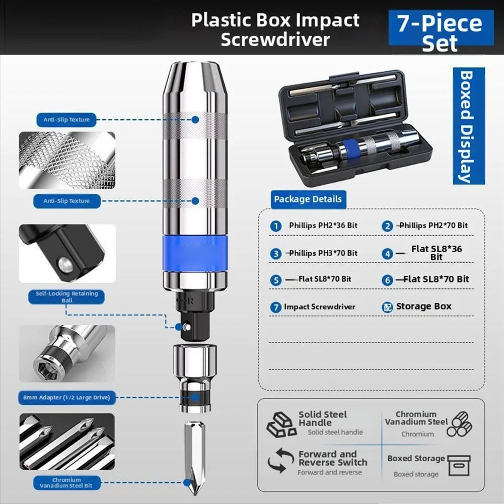 Impact Screw Extractor Screwdriver Set | Stripped Fastener Remover