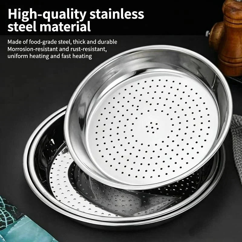 Round 410 Stainless Steel Steamer Tray 30/32/34CM | Dumplings