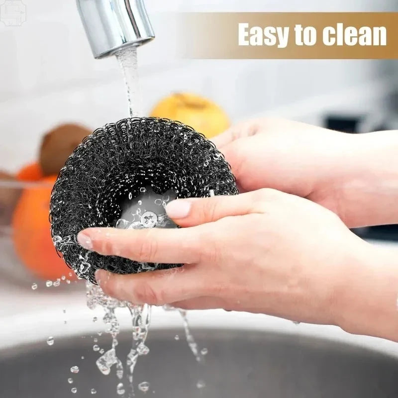 Stainless Steel Pot Brush with Handle – Heavy Duty Scrubber
