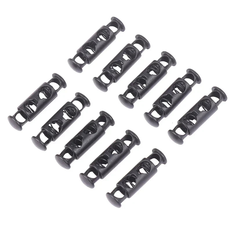 10Pcs Double Hole Metal Spring Buckles – Elastic Cord Locks