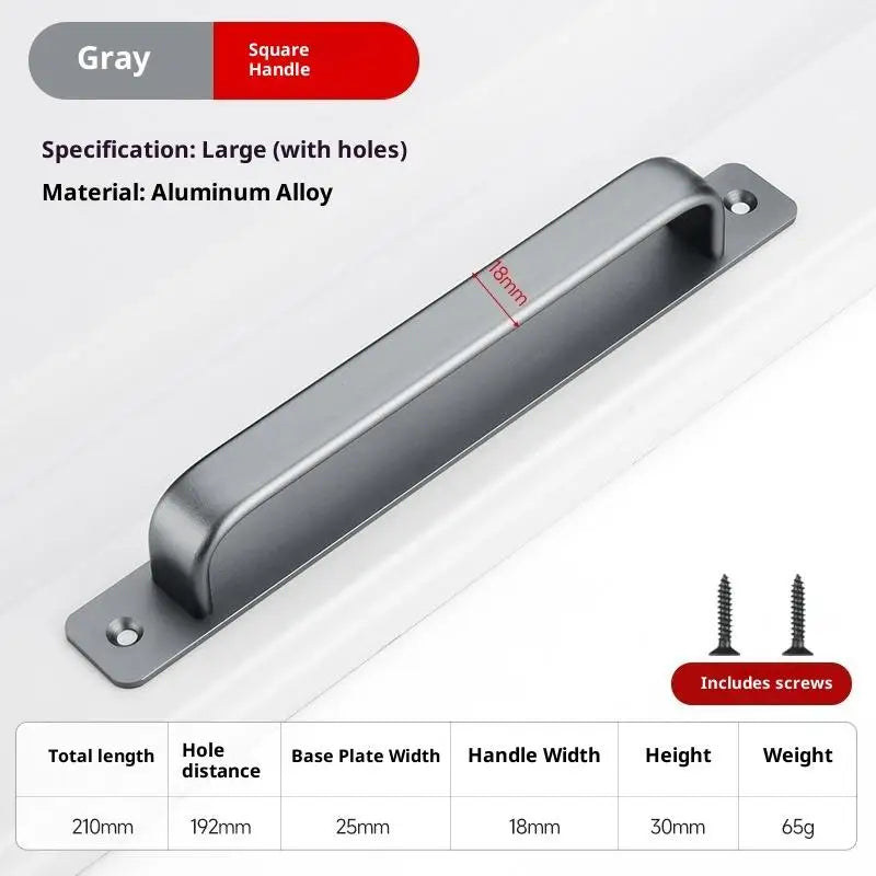 Drill-Free Aluminum Adhesive Door Handle for Sliding Doors & Drawers