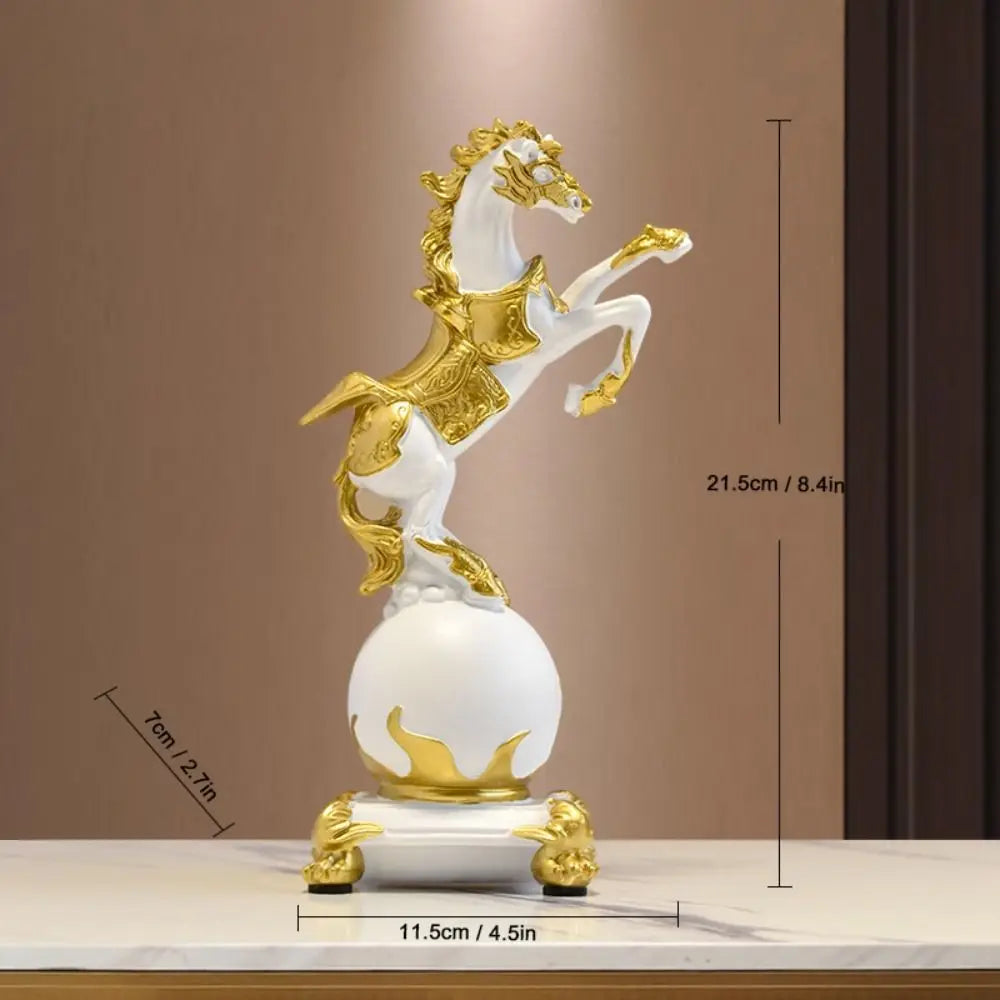 Feng Shui Lucky Horse Statue – Resin Home Office Décor
