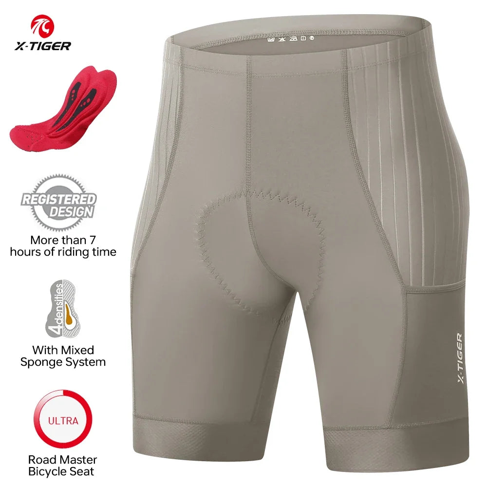 X-TIGER Men's Padded MTB Road Cycling Shorts | Breathable