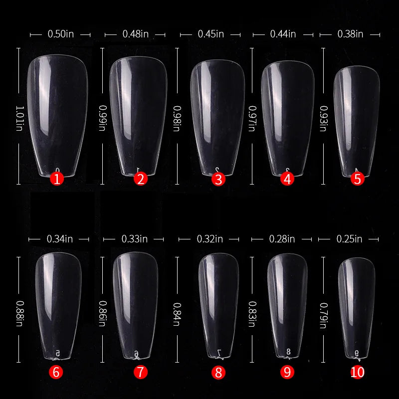 500pcs French Acrylic Press-On Fake Nails – Full Coverage Tips Set