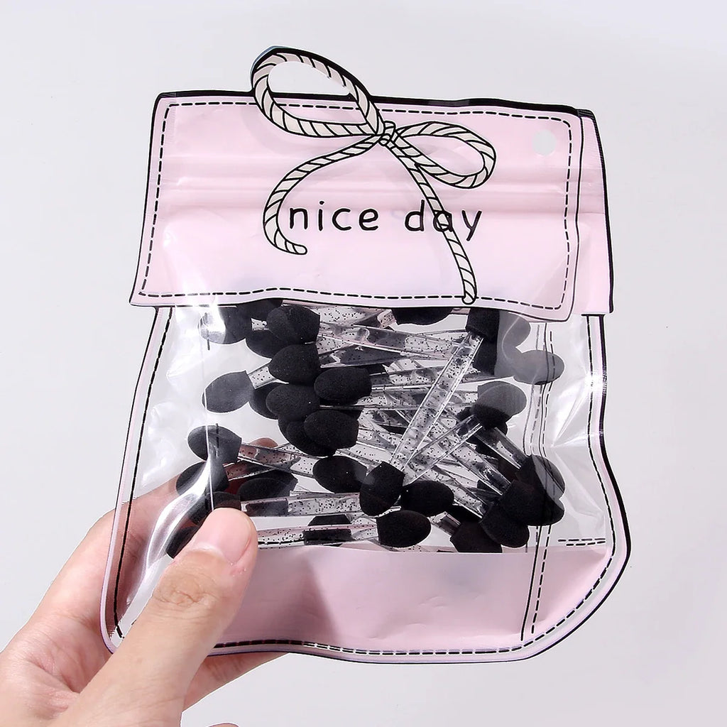 25Pcs Dual-Ended Eyeshadow Applicators | Glitter Handle Sponge
